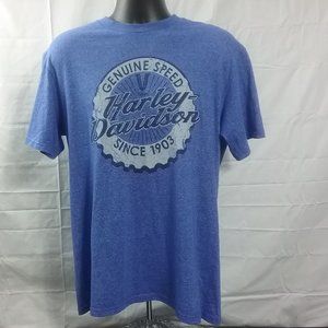 Large Blue Harley-Davidson Men tee shirt
